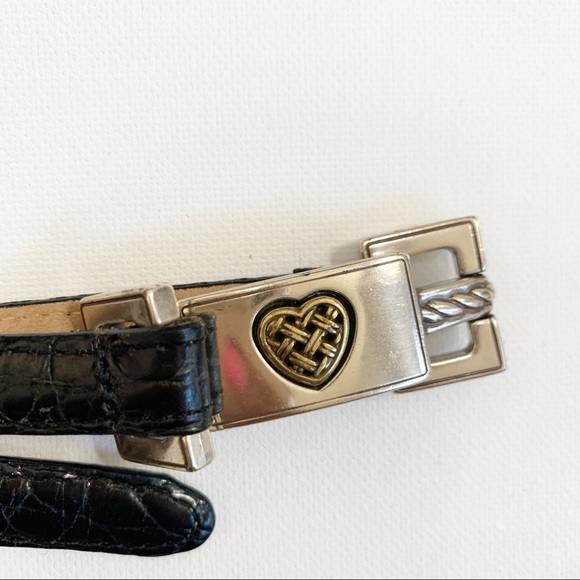 Brighton vintage black leather silver belt - Picture 3 of 12